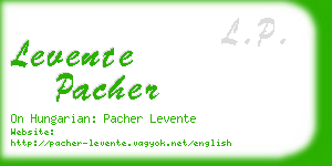 levente pacher business card